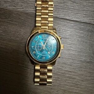 Michael Kors Limited Edition Gold Watch with Blue Dial